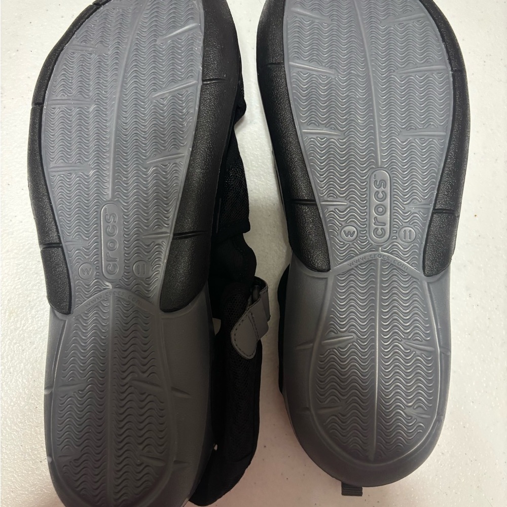 CROCS Black and Gray Slip-On Shoes - Picture 3 of 4